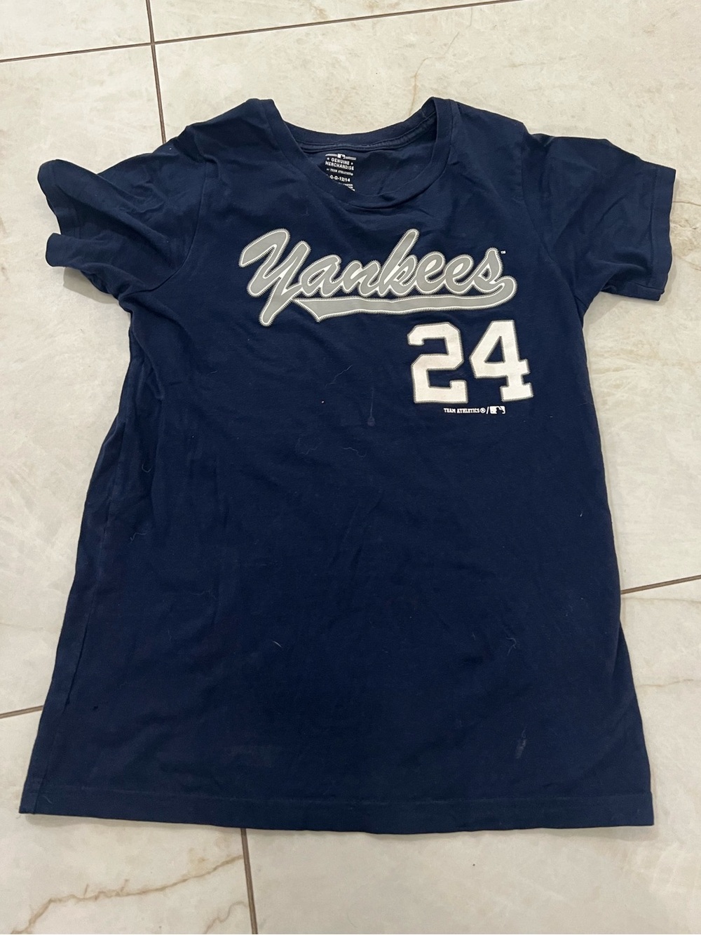 MLB Yankees Blue Sanchez 24 T-Shirt Size Large